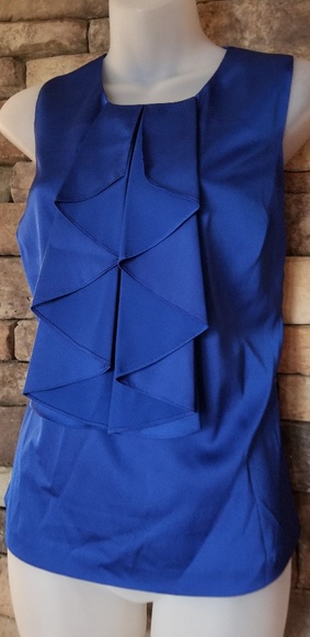 Elegant Blue Sleeveless Top - Picture 1 of 2